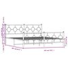 vidaXL Bettgestell mit Kopf- und Fußteil Metall Weiß 180x200 cm