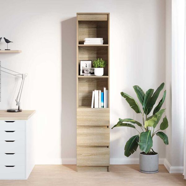vidaXL Highboard Sonoma-Eiche 37,5x35x180 cm Holzwerkstoff