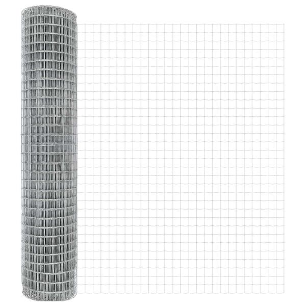 vidaXL Eurozaun Silber 1,5 x 10 m Feuerverzinktes Eisen