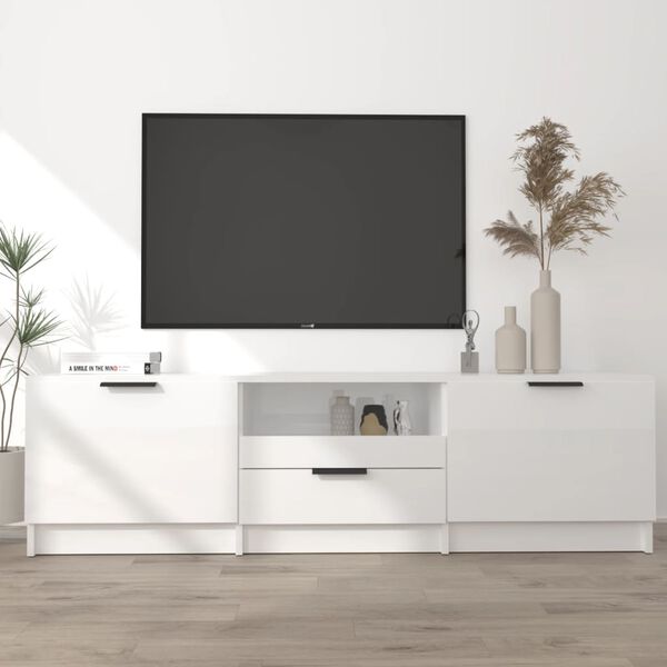 vidaXL TV-Schrank Hochglanz-Wei&szlig; 140x35x40 cm Holzwerkstoff