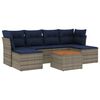 vidaXL 7-teiliges Gartensofa-Set mit Kissen, grau, Polyrattan