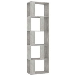 vidaXL B&uuml;cherregal/Raumteiler Betongrau 45x24x159 cm Holzwerkstoff
