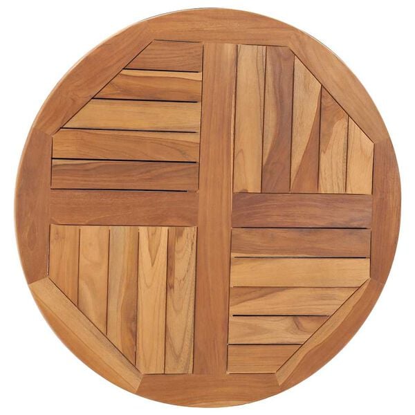 vidaXL Tischplatte Massivholz Teak Rund 2,5 cm 70 cm