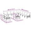 vidaXL Garten-Sofa-Set mit Kissen 12 pcs Anthrazit Stahl