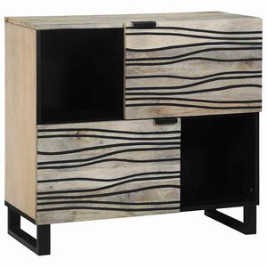 vidaXL Sideboard Wei&szlig; 80 x 33 x 75 cm massives Mangoholz