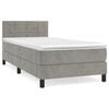 vidaXL Boxspringbett mit Matratze Hellgrau 80x200 cm Samt