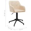 vidaXL Esszimmerst&uuml;hle 2 Stk. Drehbar Creme Stoff