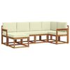vidaXL Outdoor-Sofagarnitur 6 stk. Natur und Creme