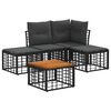 vidaXL Outdoor-Sofagarnitur 5 pcs Schwarz und Dunkelgrau Polyester