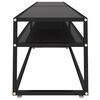 vidaXL TV-Schrank Schwarz 220x40x40,5 cm Hartglas