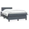 vidaXL Boxspringbett mit Matratze Dunkelgrau 120x220 cm Samt