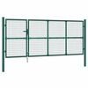 vidaXL Maschen-Gartentor Gr&uuml;n 350x125 cm Verzinkter Stahl