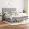 vidaXL Boxspringbett mit Matratze Hellgrau 160x200 cm Stoff