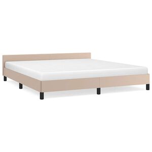 vidaXL Bettgestell mit Kopfteil ohne Matratze Cappuccino 160x200 cm