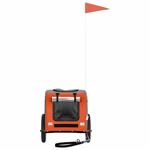 vidaXL Fahrradanh&auml;nger f&uuml;r Haustiere Orange und Grau 124 x 53 x 53 cm