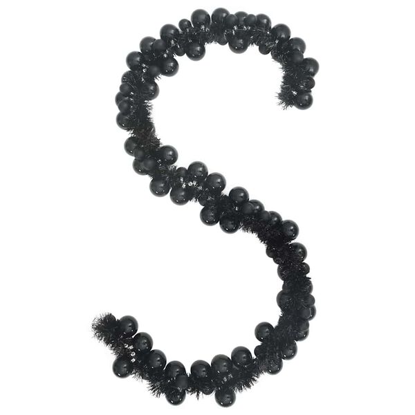 vidaXL Weihnachtskugelgirlande Schwarz 186 cm Polystyrol