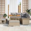 vidaXL Gartensofa-set mit Kissen 8 pcs Beige Poly-Rattan