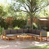vidaXL 9-tlg. Gartensofa-Set mit Kissen Holz Akazie & Rattan