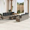 vidaXL Gartensofa-set mit Kissen 11 pcs Grau Poly-Rattan