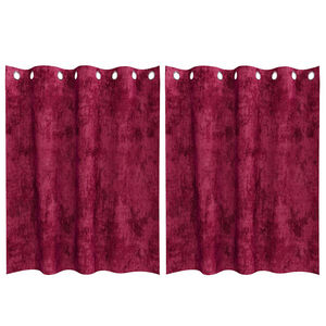 vidaXL Samtvorh&auml;nge 2 stk. Weinrot 140 x 140 cm Samt