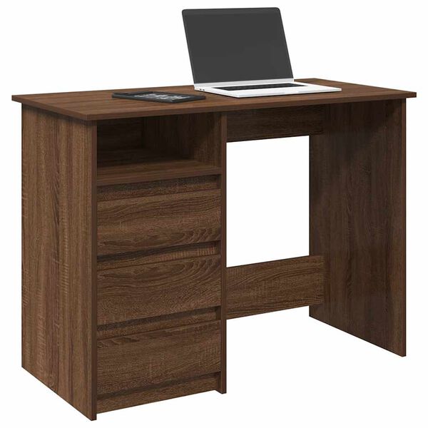 vidaXL Schreibtisch Braun Eichen-Optik 102x50x75 cm Holzwerkstoff