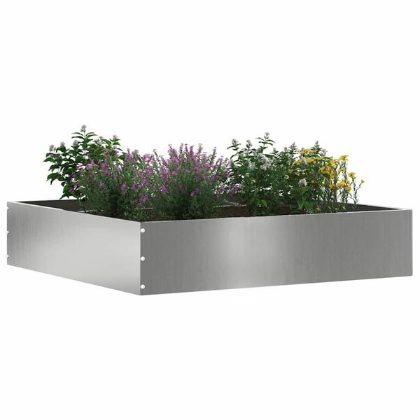 vidaXL Raseneinfassung Silber 60 x 60 x 13 cm Verzinkter Stahl