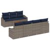vidaXL Gartensofa-set 8 pcs Grau und Marineblau Poly-Rattan