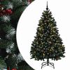 vidaXL K&uuml;nstlicher Weihnachtsbaum, Gr&uuml;n, mit Kugeln 150 cm 150 LEDs