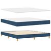 vidaXL Boxspringbett mit Kissen mit Kopfteil Blau 180 x 200 cm Stoff
