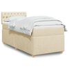 vidaXL Boxspringbett mit Matratze Creme 80x200 cm Stoff