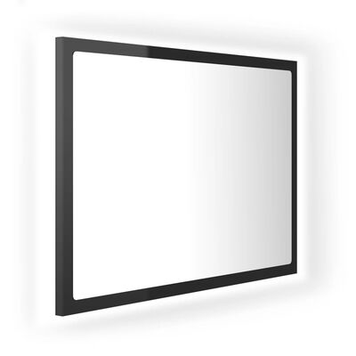 vidaXL LED-Badspiegel Hochglanz-Schwarz 60x8,5x37 cm Acryl