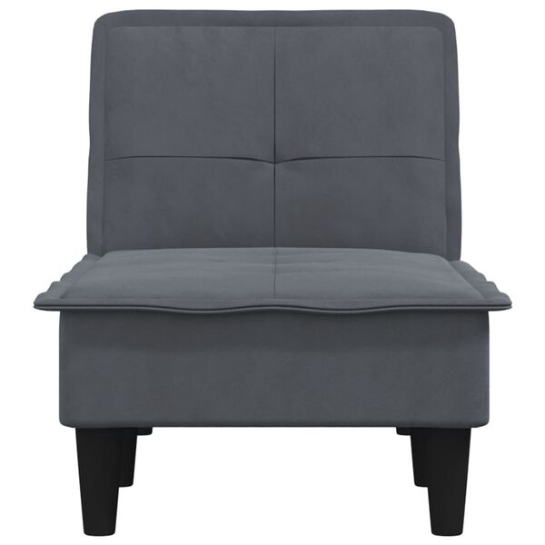 vidaXL Chaiselongue Dunkelgrau Samt