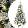 vidaXL Weihnachtsbaum mit Beleuchtung Schnee und Zapfen 225 cm PVC&PE