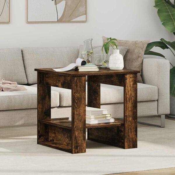 vidaXL Couchtisch Ger&auml;ucherte Eiche 51 x 50 x 50 cm Holzwerkstoff