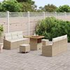 vidaXL Garten-Sofa-Set mit Kissen mit Speicher 9 pcs Beige und Creme