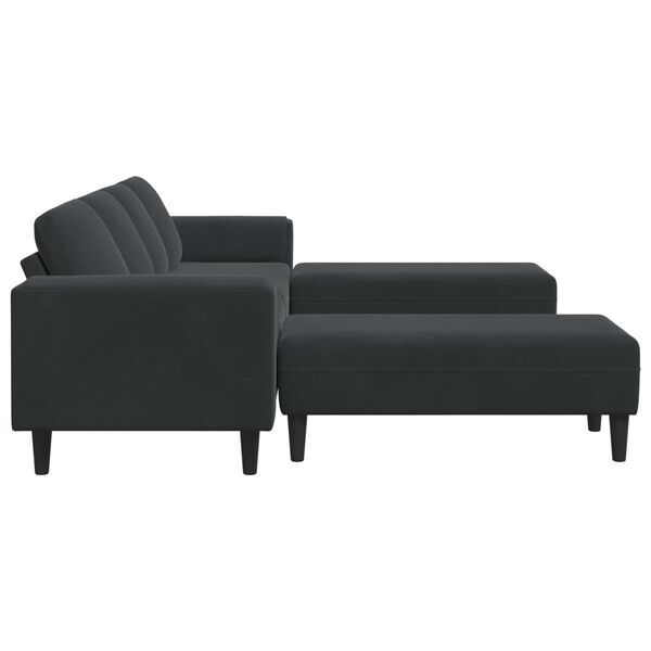 vidaXL Wohnzimmer Couch 3 pcs Schwarz