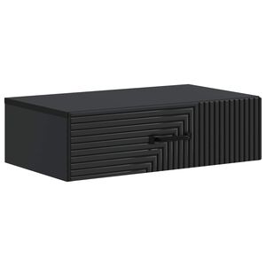 vidaXL Wandmontierter Beistelltisch Schwarz 59 x 34,5 x 17 cm