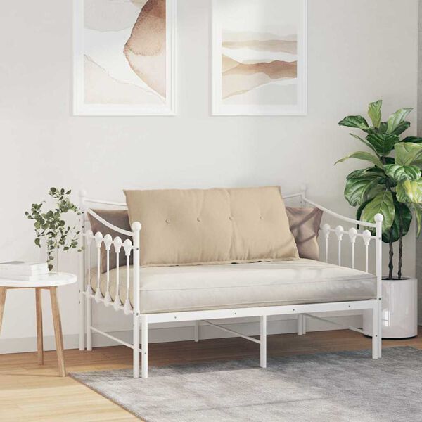 vidaXL R&uuml;ckenkissen Creme 100 x 19 x 50 cm Stoff