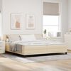 vidaXL Boxspringbett mit Matratze Creme 200 x 200 cm Polyester
