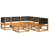 vidaXL 6-tlg. Gartensofa-Set mit Kissen Holz Akazie & Rattan
