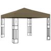 vidaXL Pavillon mit LED-Lichterkette 3x3 m Taupe Stoff