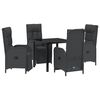 vidaXL Garten Essgruppe 5 stk. Schwarz Poly-Rattan