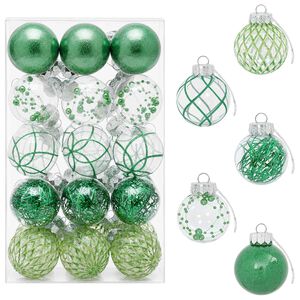 vidaXL Weihnachtskugelset 30 stk. Gr&uuml;n &Oslash; 6 cm PET