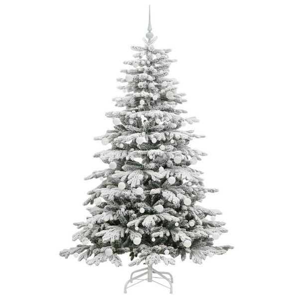 vidaXL K&uuml;nstlicher klappbarer Weihnachtsbaum Wei&szlig; 180 cm PE und PVC