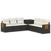 vidaXL Sofa Set 7 stk. Schwarz und Cremewei&szlig; Polyrattan und Stahl