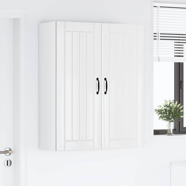 vidaXL K&uuml;chenschrank Lucca Hochglanz Wei&szlig; 80 x 31 x 100 cm