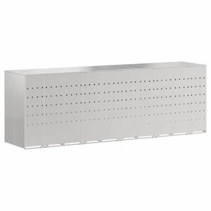 vidaXL Wagenm&uuml;llbeh&auml;lter f&uuml;r 5 Beh&auml;lter Edelstahl Silber