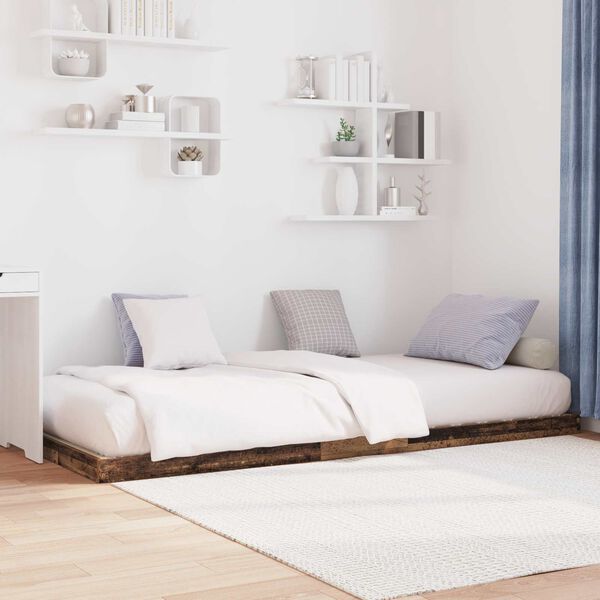 vidaXL Bodenbettrahmen Altholz 90 x 200 cm Holzwerkstoff