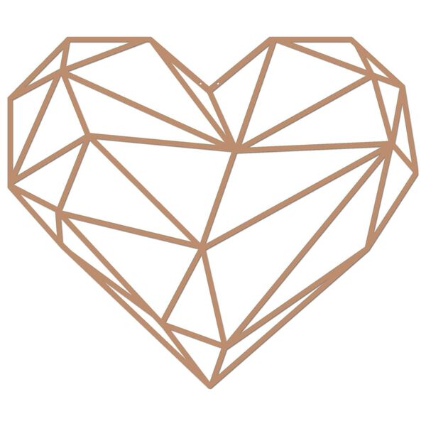 Homemania Wanddekoration Herz 47x40 cm Stahl Kupfer