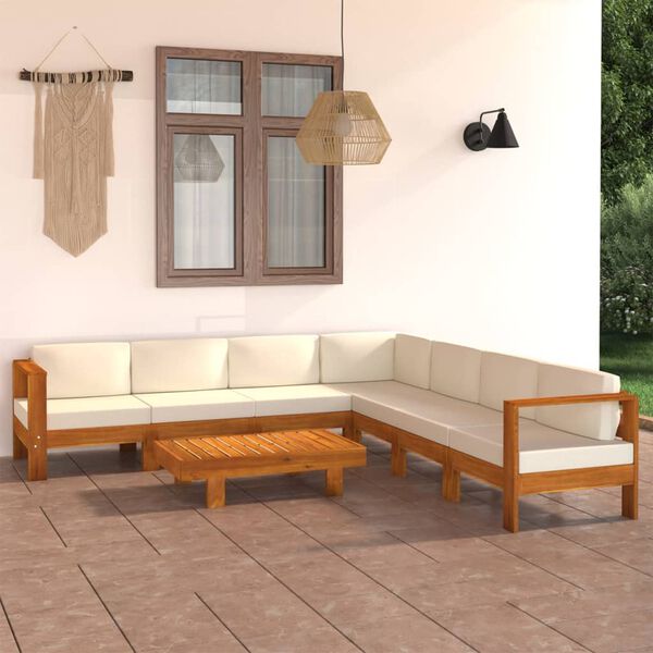 vidaXL 8-teiliges Garten-Lounge-Set mit Kissen 100 x 60 cm Akazienholz